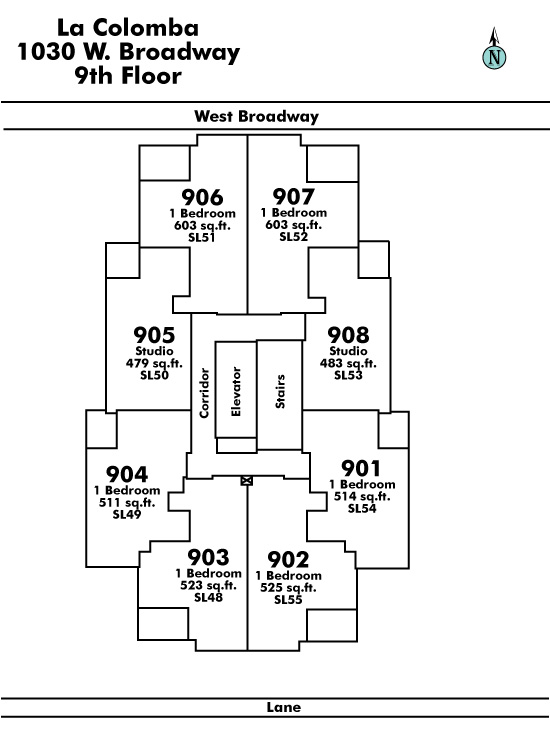 Bayshore Tower 1 floor plate – Floor 9, Vancouver
