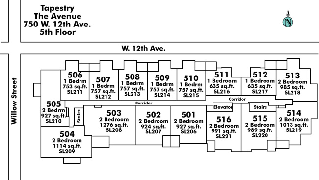 Tapestry floor plate – Floor 5, Vancouver