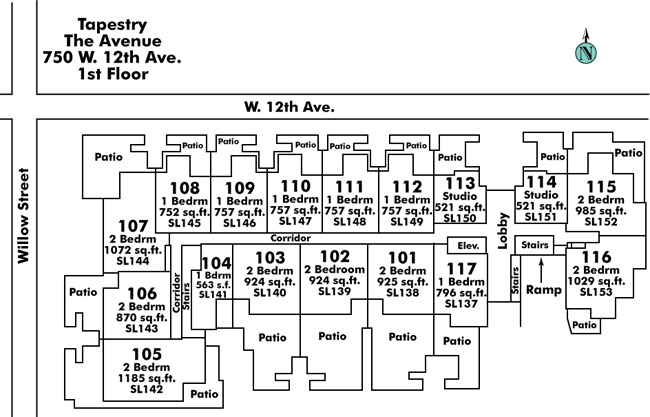 Tapestry floor plate – Floor 1, Vancouver