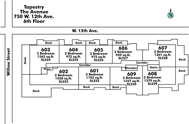 Tapestry floor plate – Floor 6, Vancouver