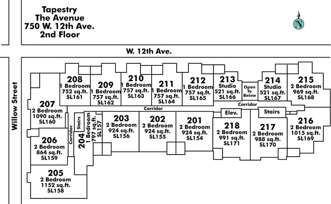 Tapestry floor plate – Floor 2, Vancouver