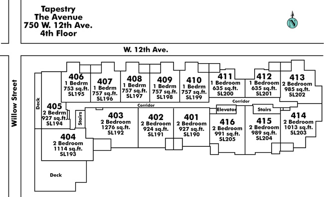 Tapestry floor plate – Floor 4, Vancouver