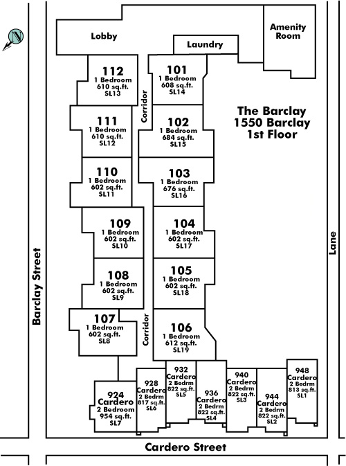 Vine Gardens floor plate – Floor 1, Vancouver