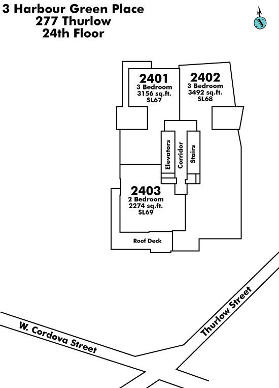 Four Harbour Green floor plate – Floor 24, Vancouver
