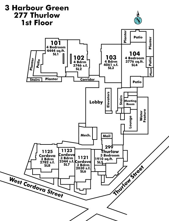 Four Harbour Green floor plate – Floor 1, Vancouver