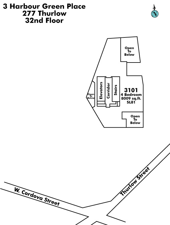 Four Harbour Green floor plate – Floor 32, Vancouver
