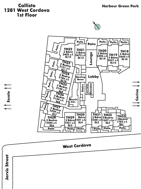 Willow Arbor floor plate – Floor 1, Vancouver