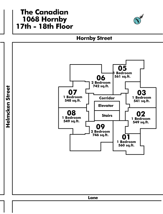 Imperial Tower floor plate – Floor 17,18, Vancouver