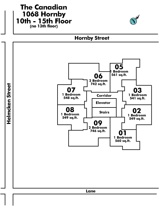 Imperial Tower floor plate – Floor 10,11,12,14,15, Vancouver