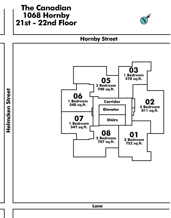 Imperial Tower floor plate – Floor 21,22, Vancouver