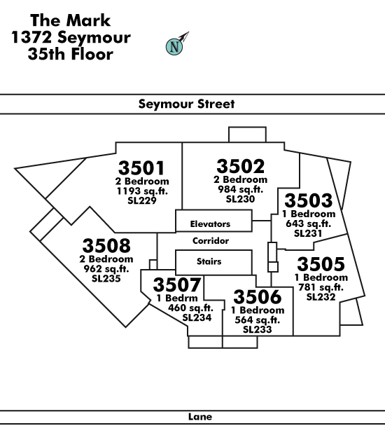 The Mack floor plate – Floor 35, Vancouver