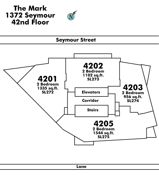 The Mack floor plate – Floor 42, Vancouver
