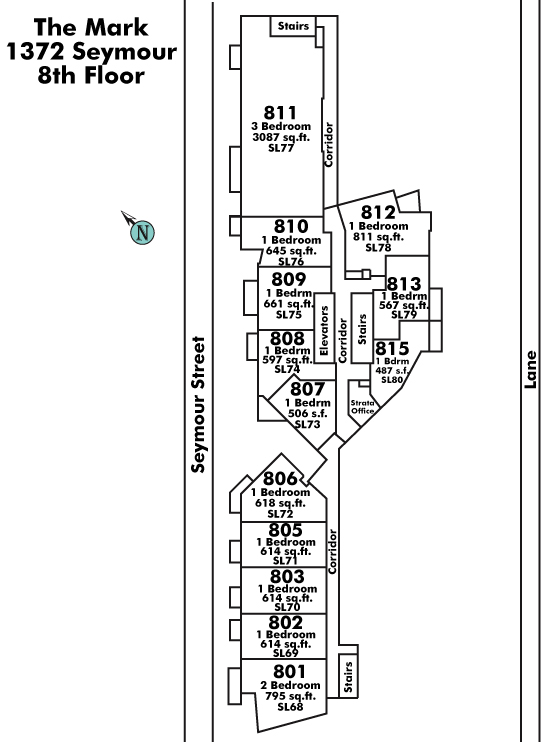 The Mack floor plate – Floor 8, Vancouver