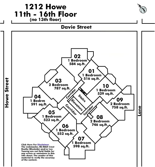 Ontario Place floor plate – Floor 11,12,13,14,15,16, Vancouver