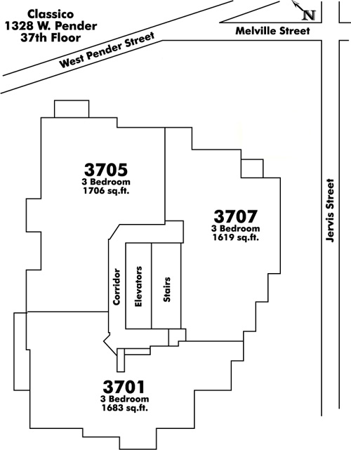 York West floor plate – Floor 37, Vancouver
