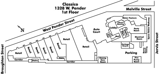 York West floor plate – Floor 1, Vancouver