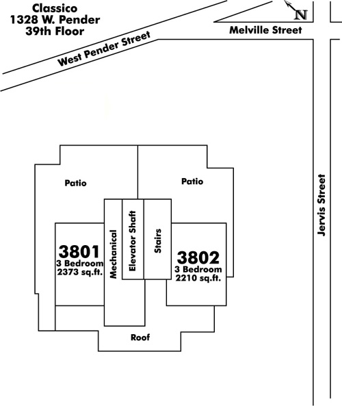 York West floor plate – Floor 39, Vancouver