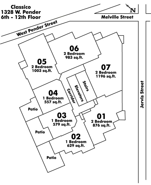 York West floor plate – Floor 6,7,8,9,10,11,12, Vancouver