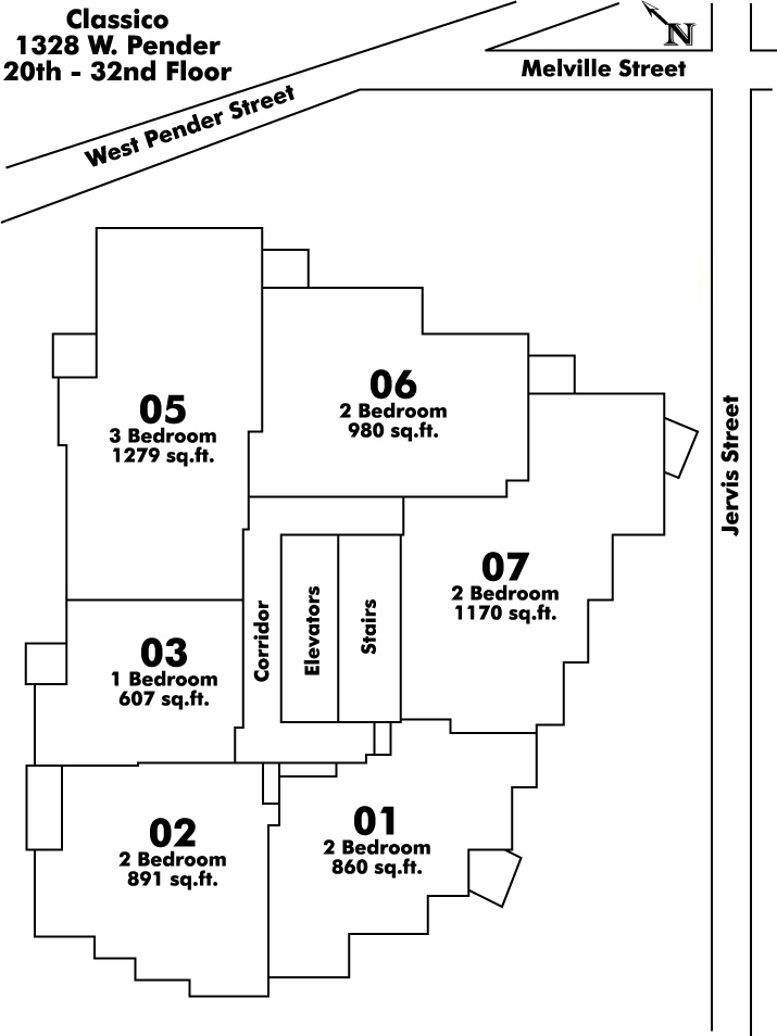 York West floor plate – Floor 20,21,22,23,24,25,26,27,28,29,30,31,32, Vancouver