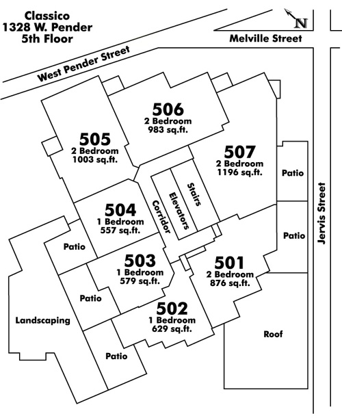 York West floor plate – Floor 5, Vancouver