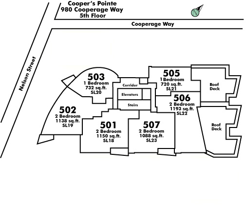 Coopers Pointe floor plate – Floor 5, Vancouver