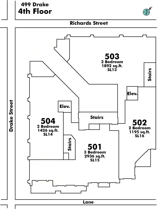 Tiffany Mansion floor plate – Floor 4, Vancouver