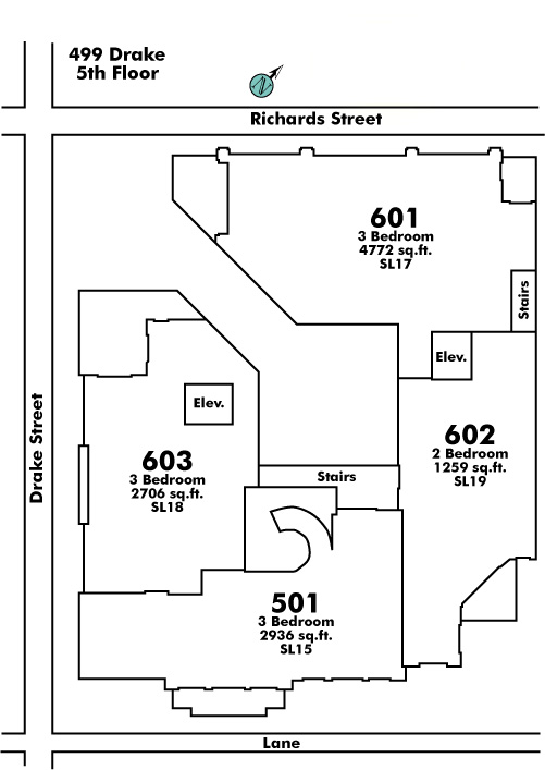 Tiffany Mansion floor plate – Floor 5, Vancouver