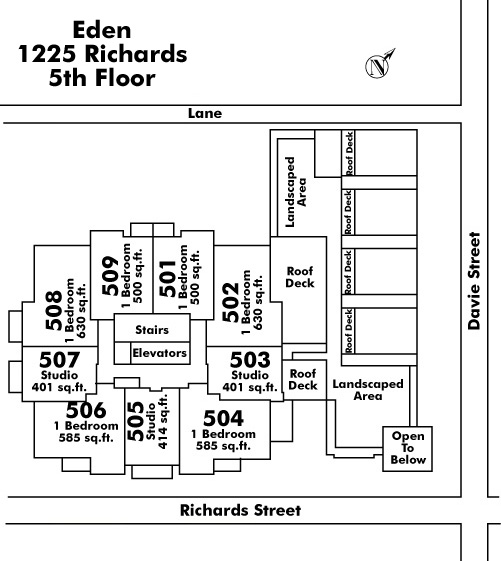 Cambridge Gardens floor plate – Floor 5, Vancouver