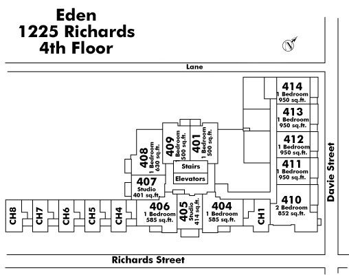 Cambridge Gardens floor plate – Floor 4, Vancouver