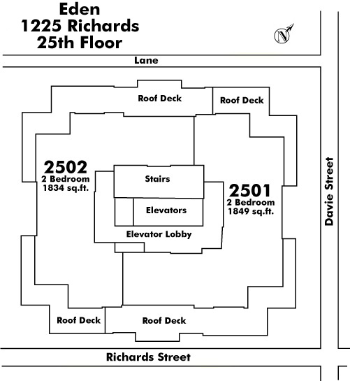 Cambridge Gardens floor plate – Floor 25, Vancouver