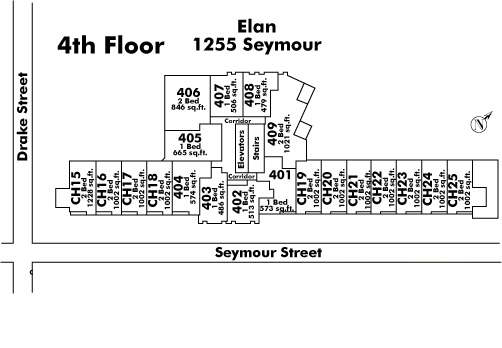 1116 W 11TH floor plate – Floor 4, Vancouver