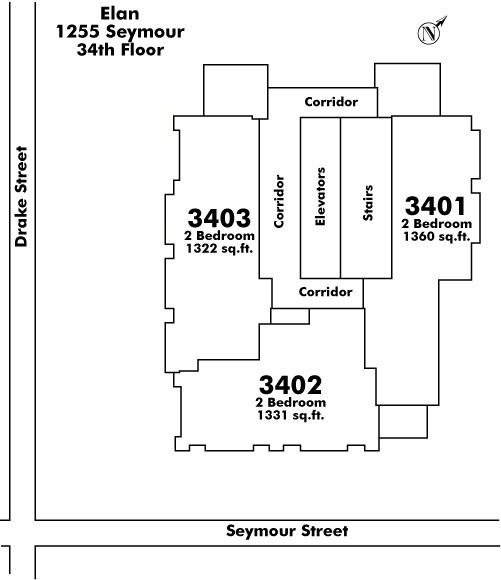 1116 W 11TH floor plate – Floor 34, Vancouver