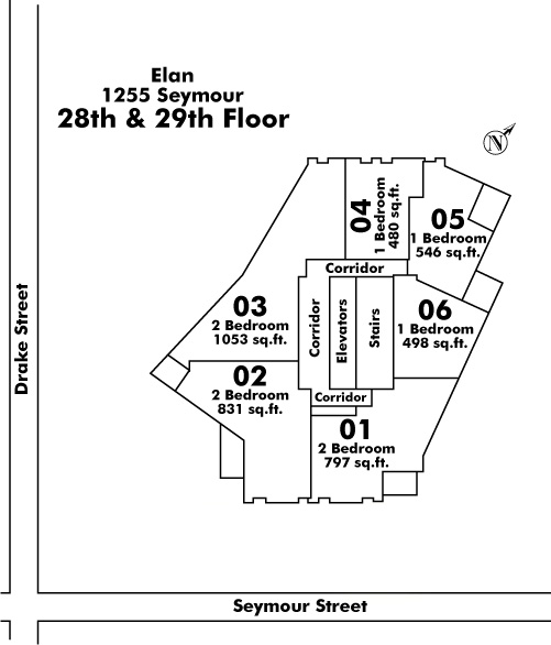 1116 W 11TH floor plate – Floor 28,29, Vancouver