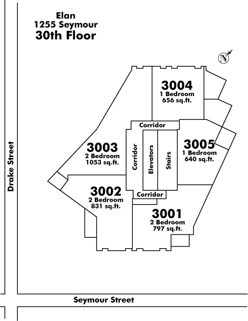 1116 W 11TH floor plate – Floor 30, Vancouver
