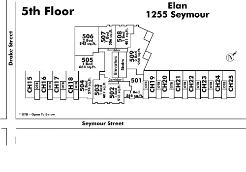 1116 W 11TH floor plate – Floor 5, Vancouver