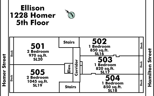 Landmark Regency floor plate – Floor 5, Vancouver
