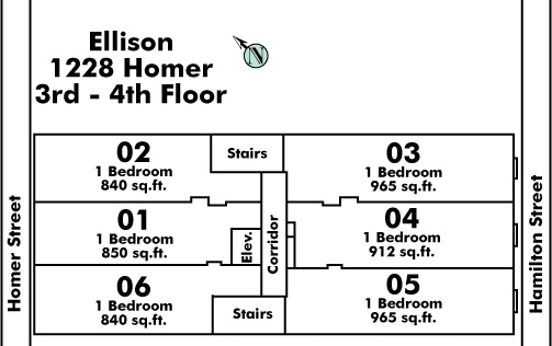 Landmark Regency floor plate – Floor 3,4, Vancouver