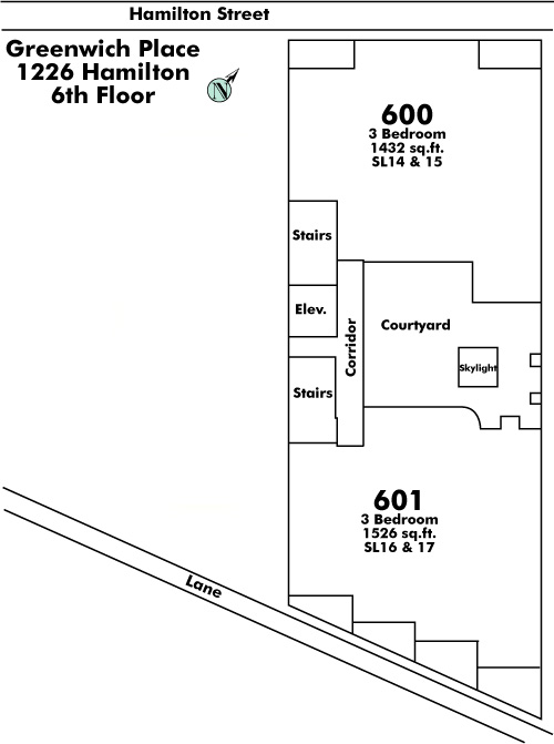 Bollert Place floor plate – Floor 6, Vancouver