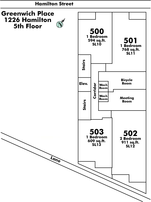 Bollert Place floor plate – Floor 5, Vancouver