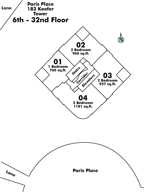 Paris Place floor plate – Floor 6,7,8,9,10,11,12,13,14,15,16,17,18,19,20,21,22,23,24,25,26,27,28,29,30,31,32, Vancouver