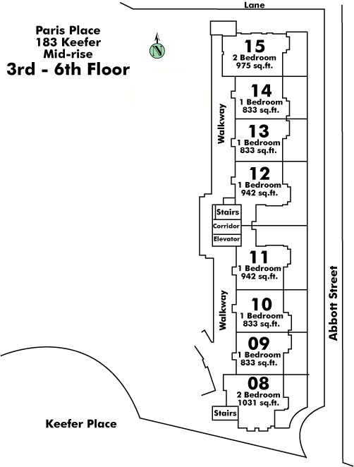 Paris Place floor plate – Floor 3,4,5,6, Vancouver