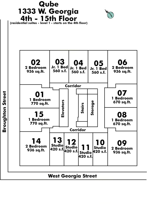 2298 West 1st floor plate – Floor 4,5,6,7,8,9,10,11,12,13,14,15, Vancouver
