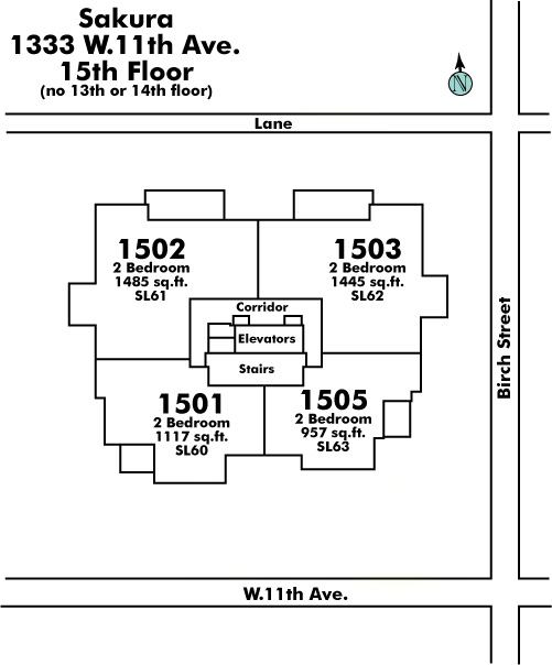 Seascapes floor plate – Floor 15, Vancouver