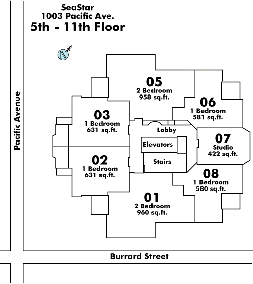 City Gate floor plate – Floor 5,6,7,8,9,10,11, Vancouver