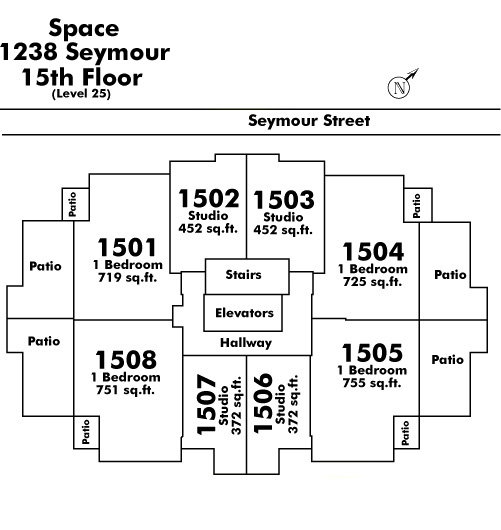 Tell Manor floor plate – Floor 15, Vancouver