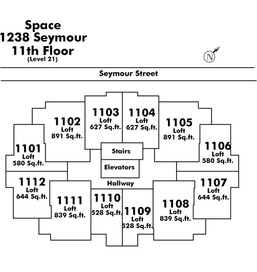 Tell Manor floor plate – Floor 11, Vancouver