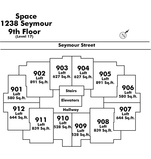 Tell Manor floor plate – Floor 9, Vancouver