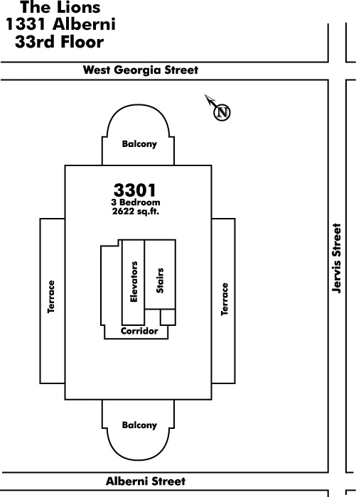Old Kits Townhomes floor plate – Floor 33, Vancouver