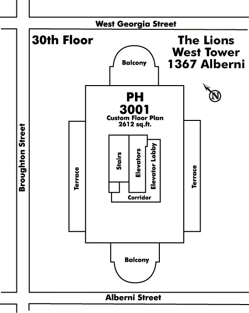 The Malibu floor plate – Floor 30, Vancouver