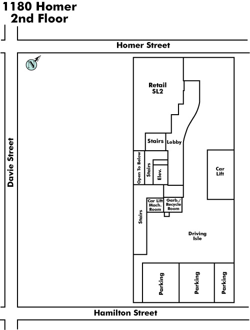 886 Broughton Street floor plate – Floor 2, Vancouver